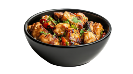 Delicious Grilled Chicken Bowl isolated on transparent background