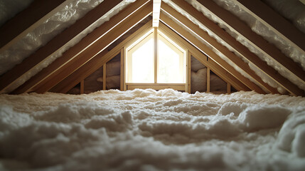 Attic with Insulation and Window
