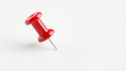 Red Pushpin Isolated on White for Creative Ideas