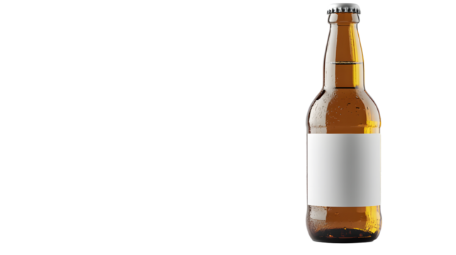Professional Beer Bottle Mockup on White Background for Graphic Designers
