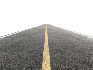 Empty road stretching to dark horizon