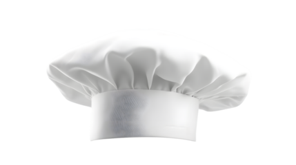 Professional White Chef Hat Isolated on White Background for Culinary Design Projects