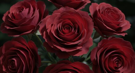 Obraz premium Blooming Red Roses Close-up in Floral Arrangement