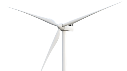 Wind Turbine Machine on White Background - Isolated Industrial Equipment Photo