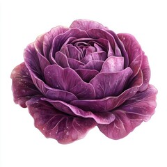 Obraz premium Close Up View of a Dark Purple Radicchio Resembling a Rose with Water Droplets