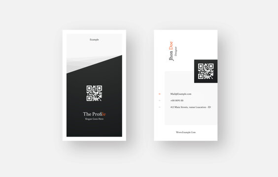 Modern Flat Design Vertical Business Card Editable Template