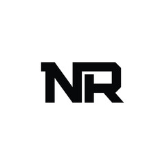 Fototapeta premium NR monogram logo design letter text name symbol monochrome logotype alphabet character simple logo