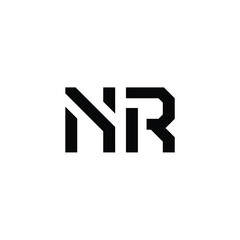 NR monogram logo design letter text name symbol monochrome logotype alphabet character simple logo