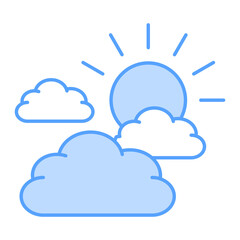 Cloudy Day icon blue
