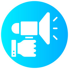 loudspeaker vector round glyph icon