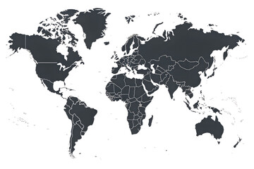 world map on white background