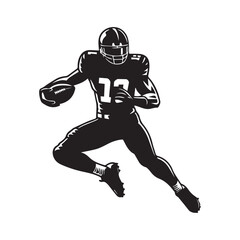 Super Bowl Player Silhouette Vector Illustration white background