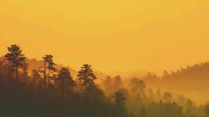 Gradient yellow hue sunrise glow landscape atmosphere phone wallpaper background