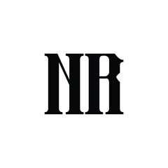 NR monogram logo design letter text name symbol monochrome logotype alphabet character simple logo