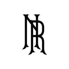 NR monogram logo design letter text name symbol monochrome logotype alphabet character simple logo