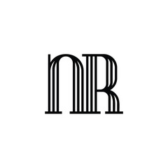 NR monogram logo design letter text name symbol monochrome logotype alphabet character simple logo