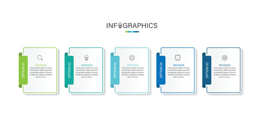 Business infographic template. 5 Step timeline journey. Process diagram, Infograph elements vector illustration.