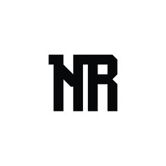 NR monogram logo design letter text name symbol monochrome logotype alphabet character simple logo