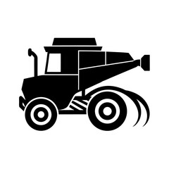 silhouette of a tractor