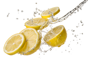 lemon slices isolated on white