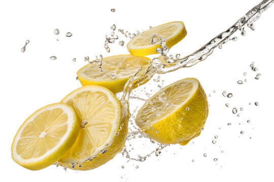 lemon slices isolated on white