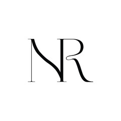 NR monogram logo design letter text name symbol monochrome logotype alphabet character simple logo