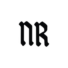 NR monogram logo design letter text name symbol monochrome logotype alphabet character simple logo