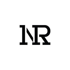 Obraz premium NR monogram logo design letter text name symbol monochrome logotype alphabet character simple logo