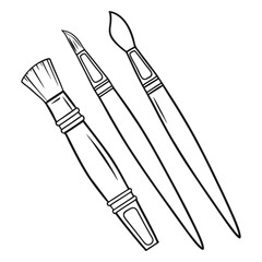 Minimalist simple Artist Brushes Vector art Design.