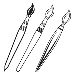 Minimalist simple Artist Brushes Vector art Design.