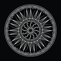 Minimalist Mandala Pattern in Black and White