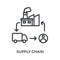 Supply Chain Icon Outline Style. Vector Illustration For Graphic Design
