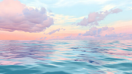 Obraz premium Tranquil Ocean Reflection at Dawn with Colorful Sky and Clouds