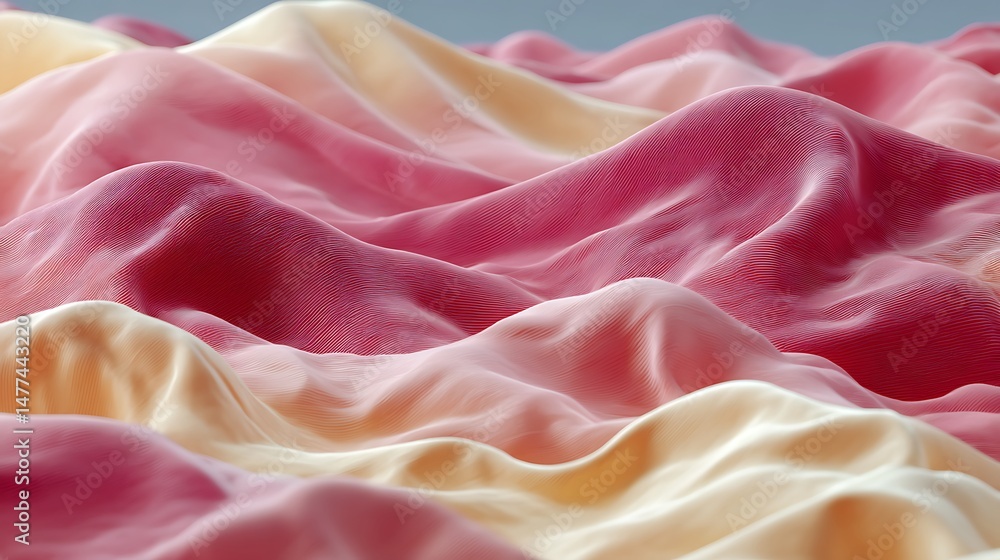 Poster wavy layers of soft fabric as panorama background