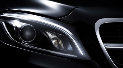 Closeup of a Car Headlight