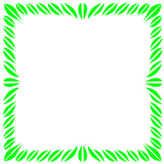 Abstract vibrant green foliage frame on dark background creates bold contrast
