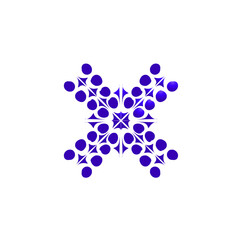 Deep purple geometric composition on stark black backdrop, an artistic abstraction