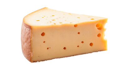 Piece of cheese isolated on transparent white background 