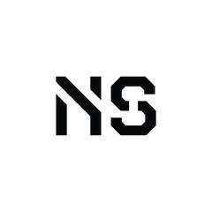 Obraz premium NS monogram logo design letter text name symbol monochrome logotype alphabet character simple logo