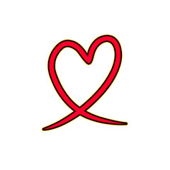 Stylized Red Heart Outline Glowing on Dark Backdrop Symbolizing Love