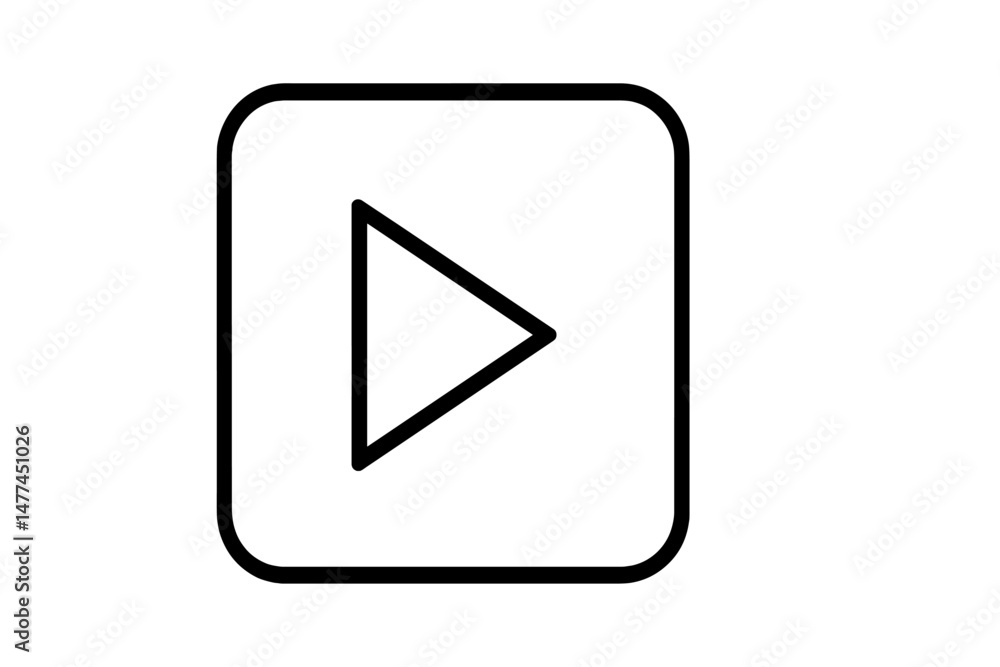 Aufkleber play button icon representing media control, commonly used in digital applications and platforms for