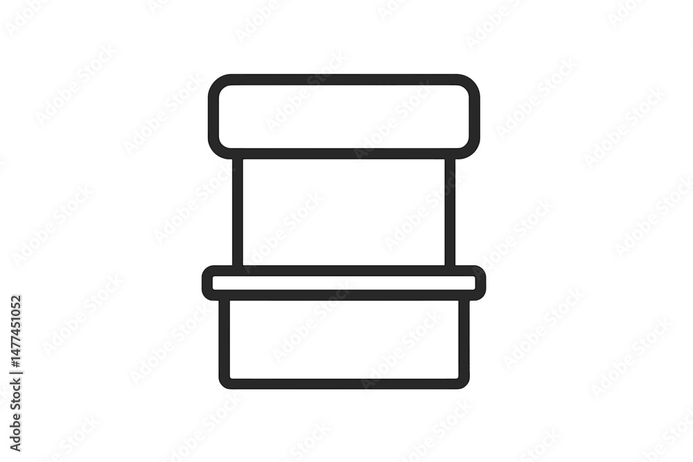 Poster vector icon representing a simple, minimalistic mailbox design for digital use in various applicatio