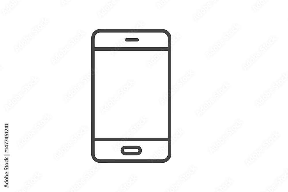 Poster simple vector icon of a smartphone on a clean background suitable for app design or tech presentatio