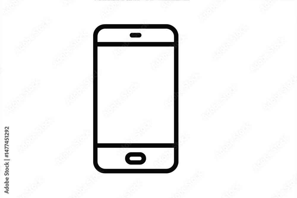 Poster vector icon representing a smartphone designed for digital communication and technology applications