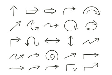 Collection of diverse vector arrows showcasing various directions and styles for design use