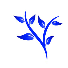 Fototapeta premium Stylized botanical design with luminous leaves on stark backdrop illustration