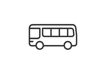 Vector icon depiction of a bus in minimalistic design suitable for transportation and travel themes