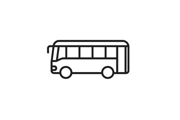 Vector icon of a simple bus illustration used for transportation themes in various designs