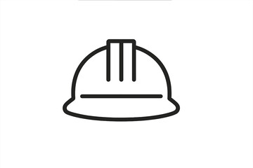 Construction hard hat vector icon for safety awareness in building projects