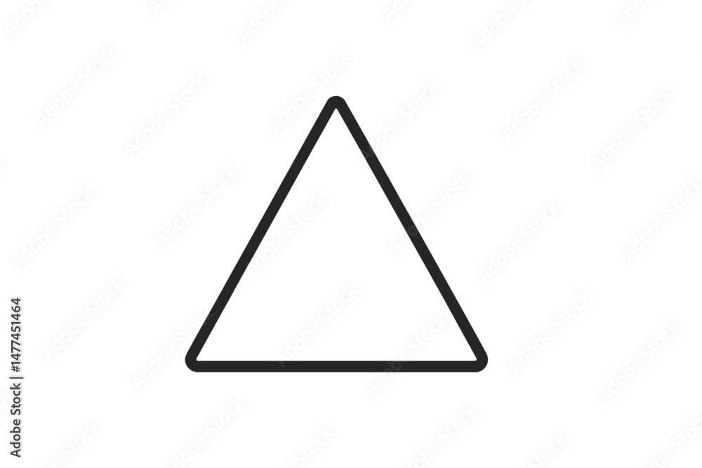 Poster minimalist vector icon representing a triangle shape suitable for design and illustration projects